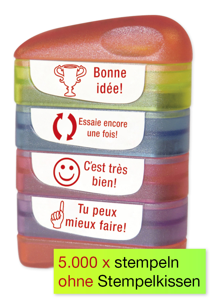 Tryckdynas stämpel "Perpetuum", 4 i 1, "franska"