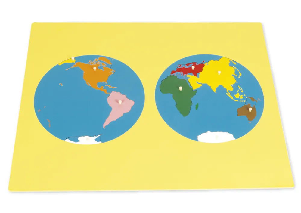 TimeTEX Puzzle Map Kontinenter "Montessori Premium"