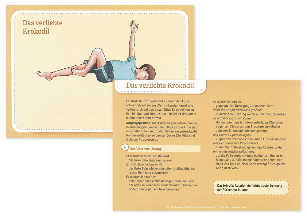 Karten-Set "30x Rückenschule Bildkarten für Kinder"