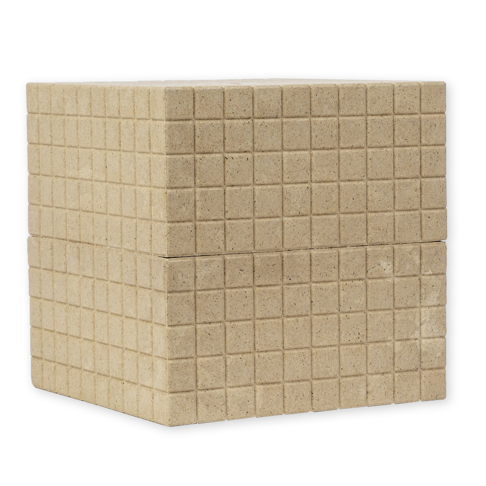 Dienes decimalberäkning-tusentalskub, naturliga färger, set 1 st