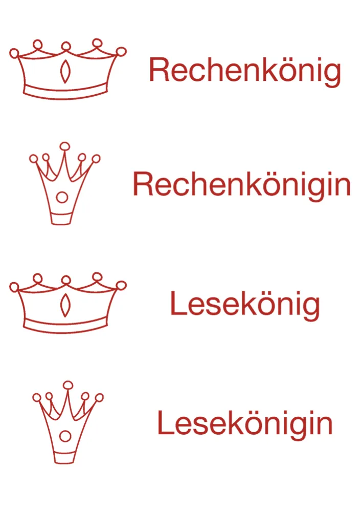Siebdruck-Stempel "Perpetuum", 4 in 1, "Rechen-/Lese-König/in"