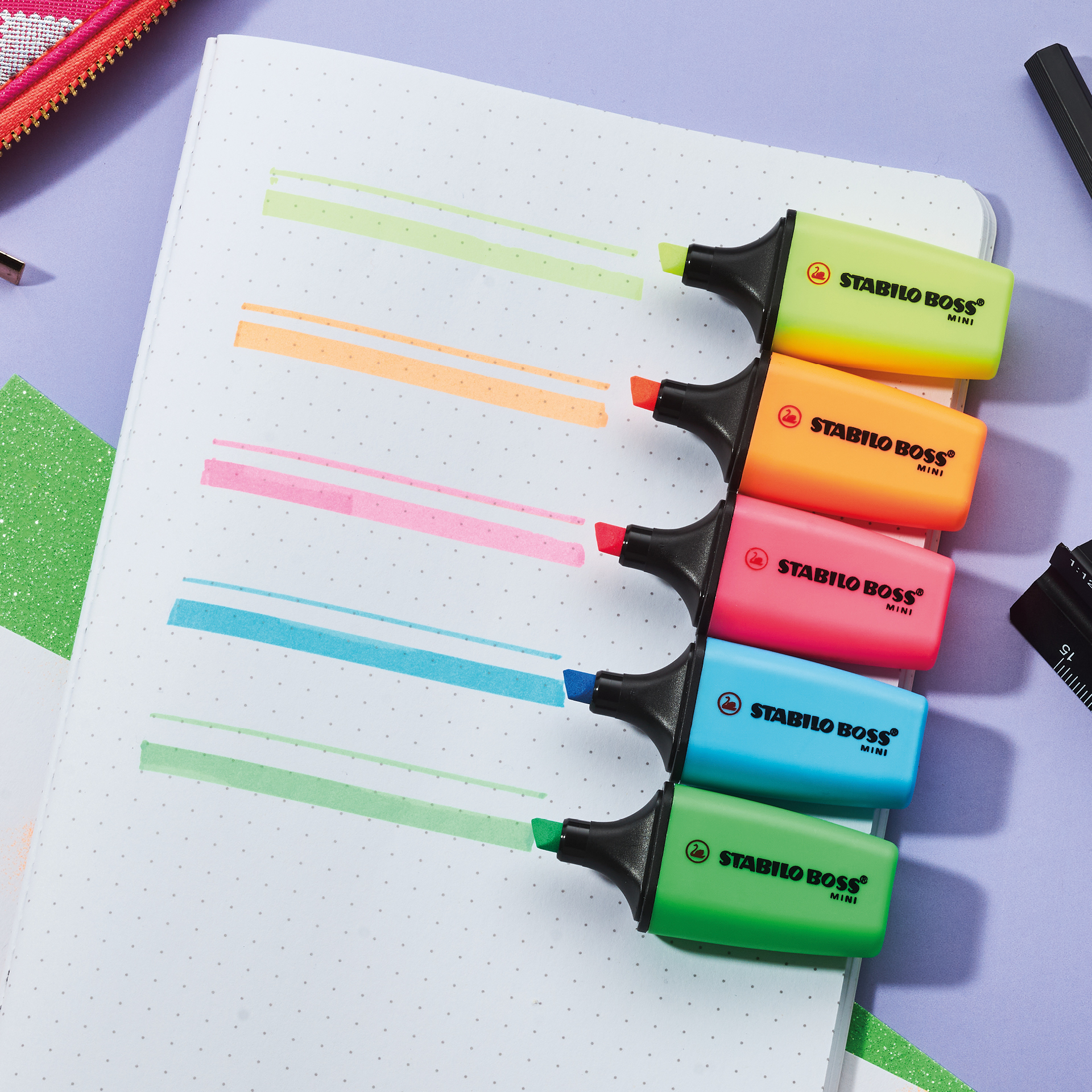 Stabilo Boss Mini Textmarker, 5-tlg.