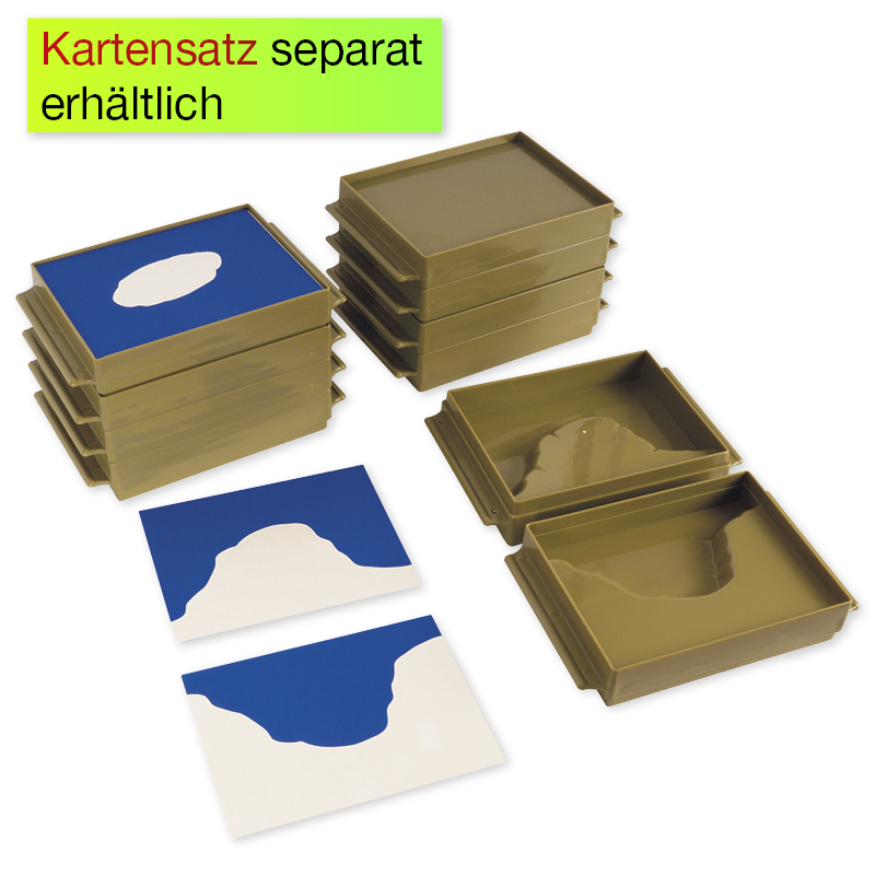 TimeTEX - Tăvițe cu forme de pământ și apă, 10 bucăți "Montessori Premium" TimeTEX - Tăvițe cu forme de pământ și apă, 10 bucăți "Montessori Premium"