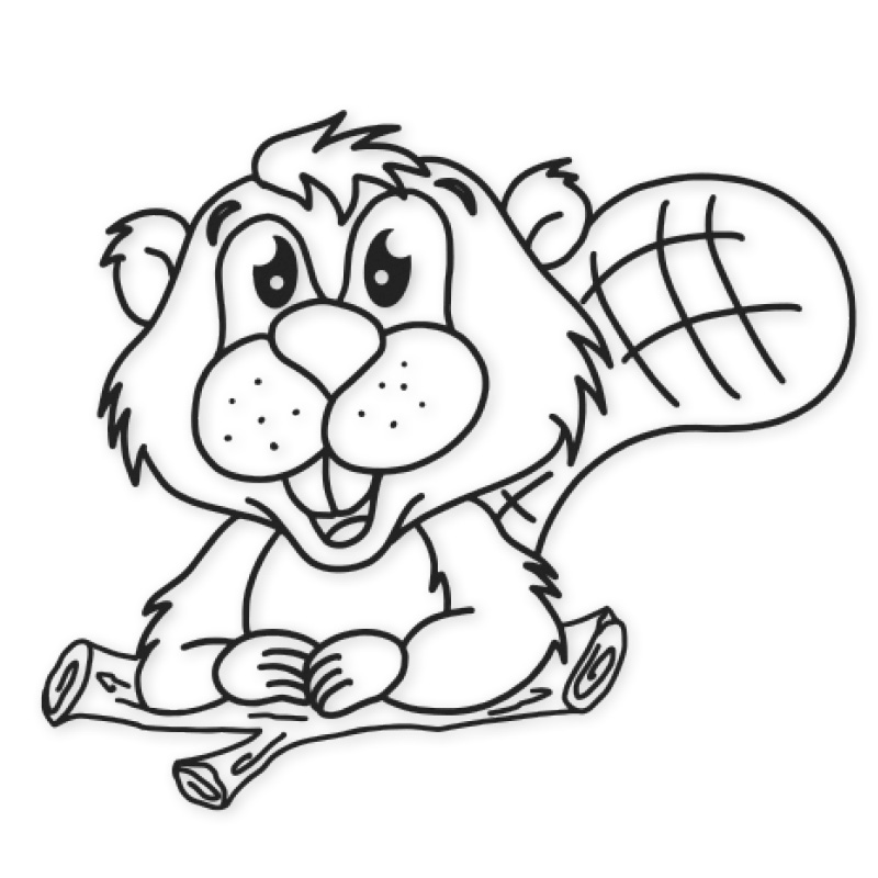 Screentryckstämpel "Perpetuum" rund "Bäver"