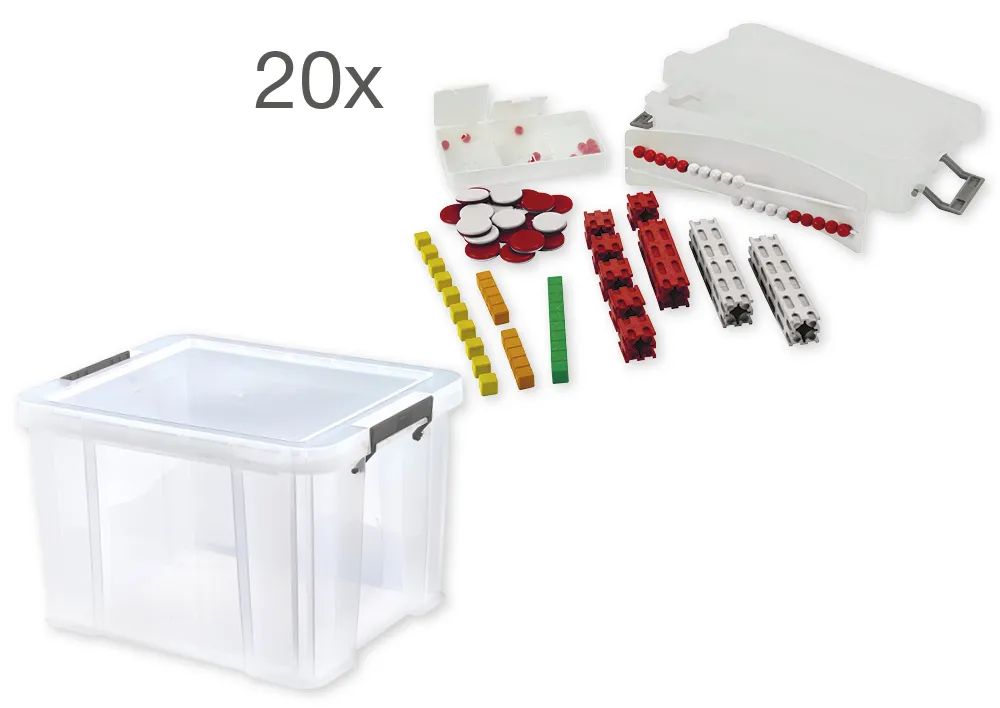 Klassensatz Mathe-Basis-Set Plus Zahlenraum bis 20, rot/weiß, 20 Stück, in Box