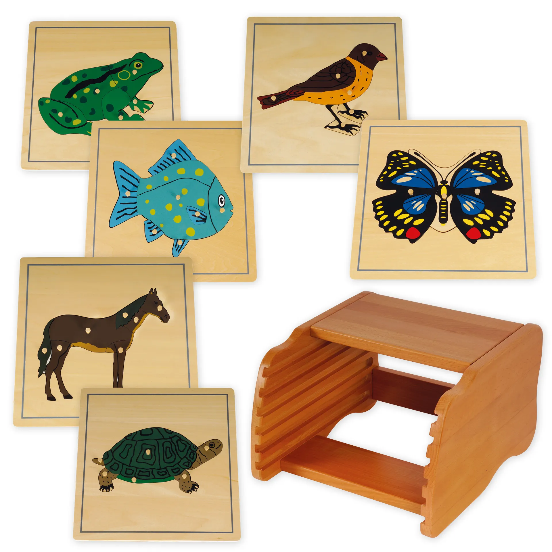 TimeTEX Set Tierpuzzle mit Ständer "Montessori Premium"