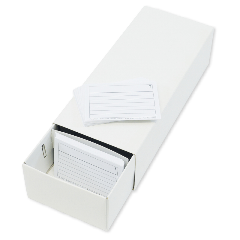 Flashcard æske A8 karton med 100 flashcards