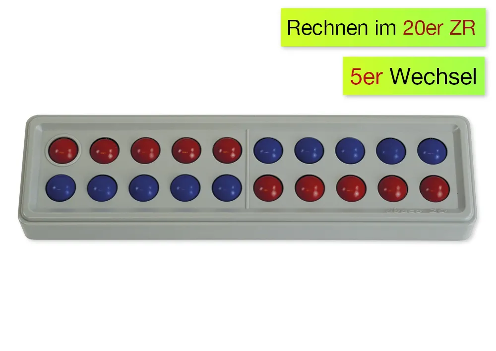 Klassensatz ABACO für 20-er Zahlenraum, rot-blau 5er-Wechsel, 24-tlg., in Box