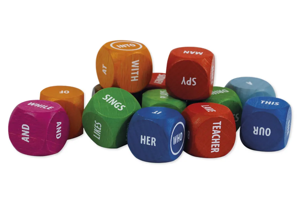 Würfel-Set "Rollende Würfel" Englisch, 13-tlg. in Box, aus Holz