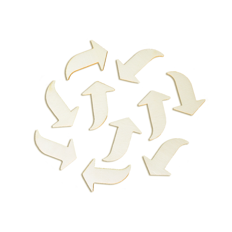 Lebenszyklus-Pfeile aus Holz, 10 Stück