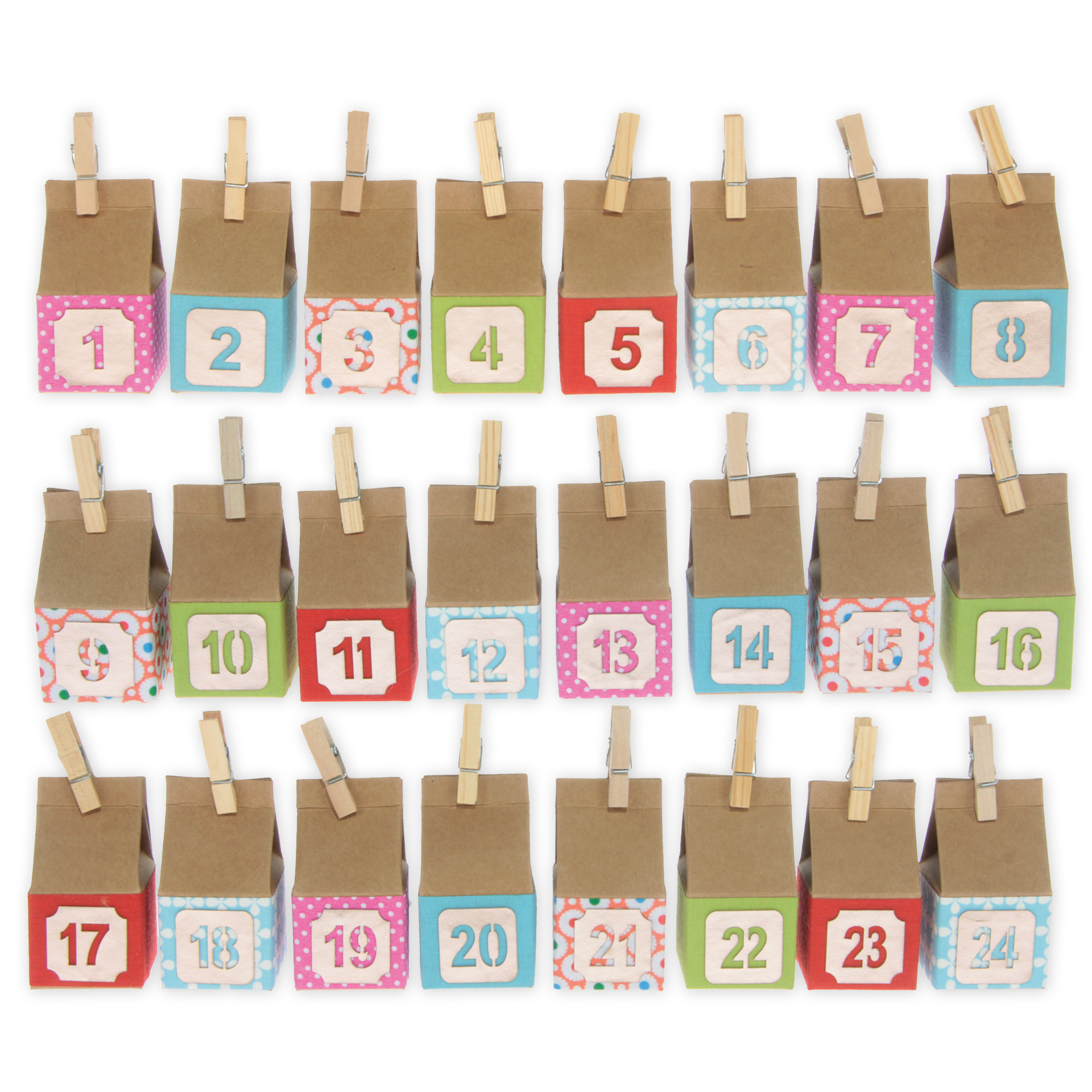 Hagemann Bastelset "Weihnachtskalender ohne Kleben", 72-tlg.