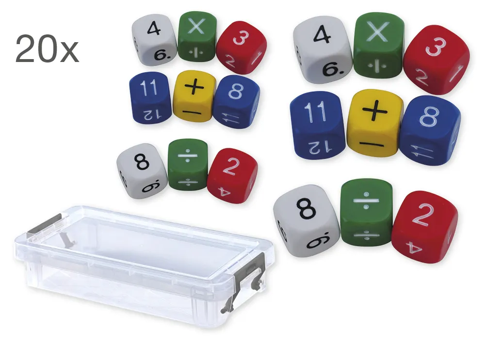 Klassesæt af matematikterninger 16 mm, 200 stk. i æske
