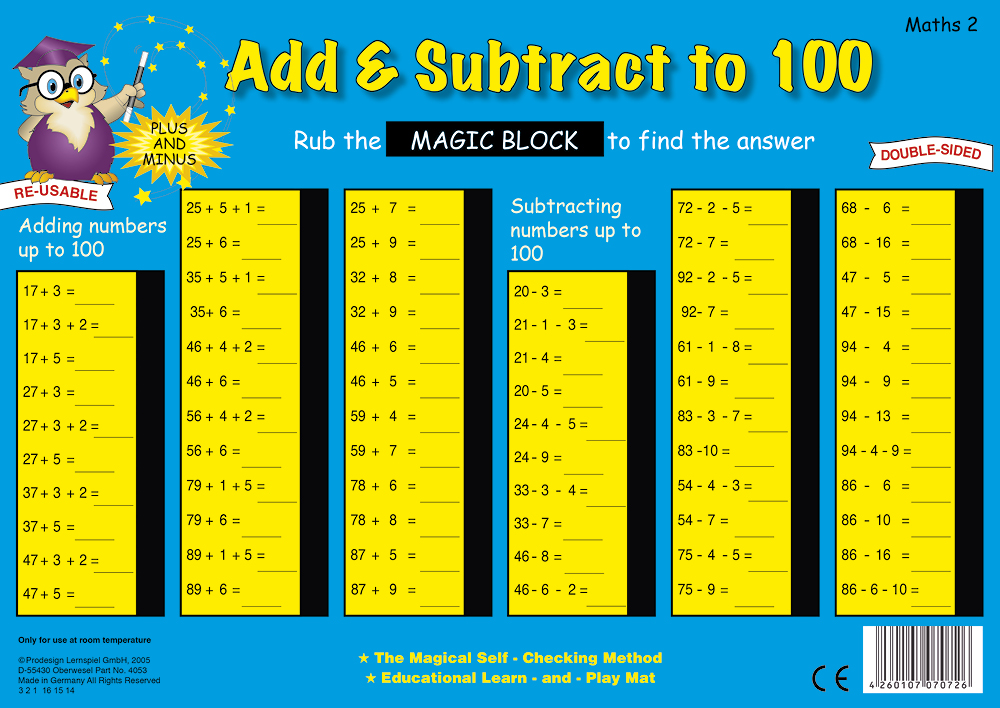 Tablero mágico TimeTEX "Matemáticas" Números en inglés hasta 100