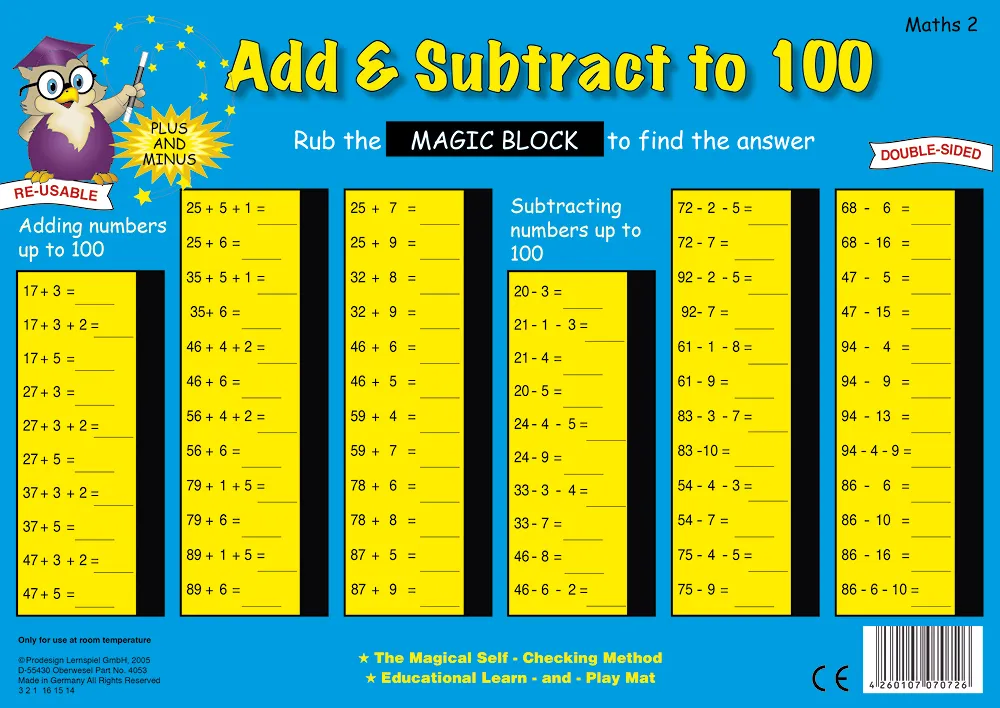 TimeTEX Zaubertafel "Mathematik" Englisch Zahlenraum bis 100