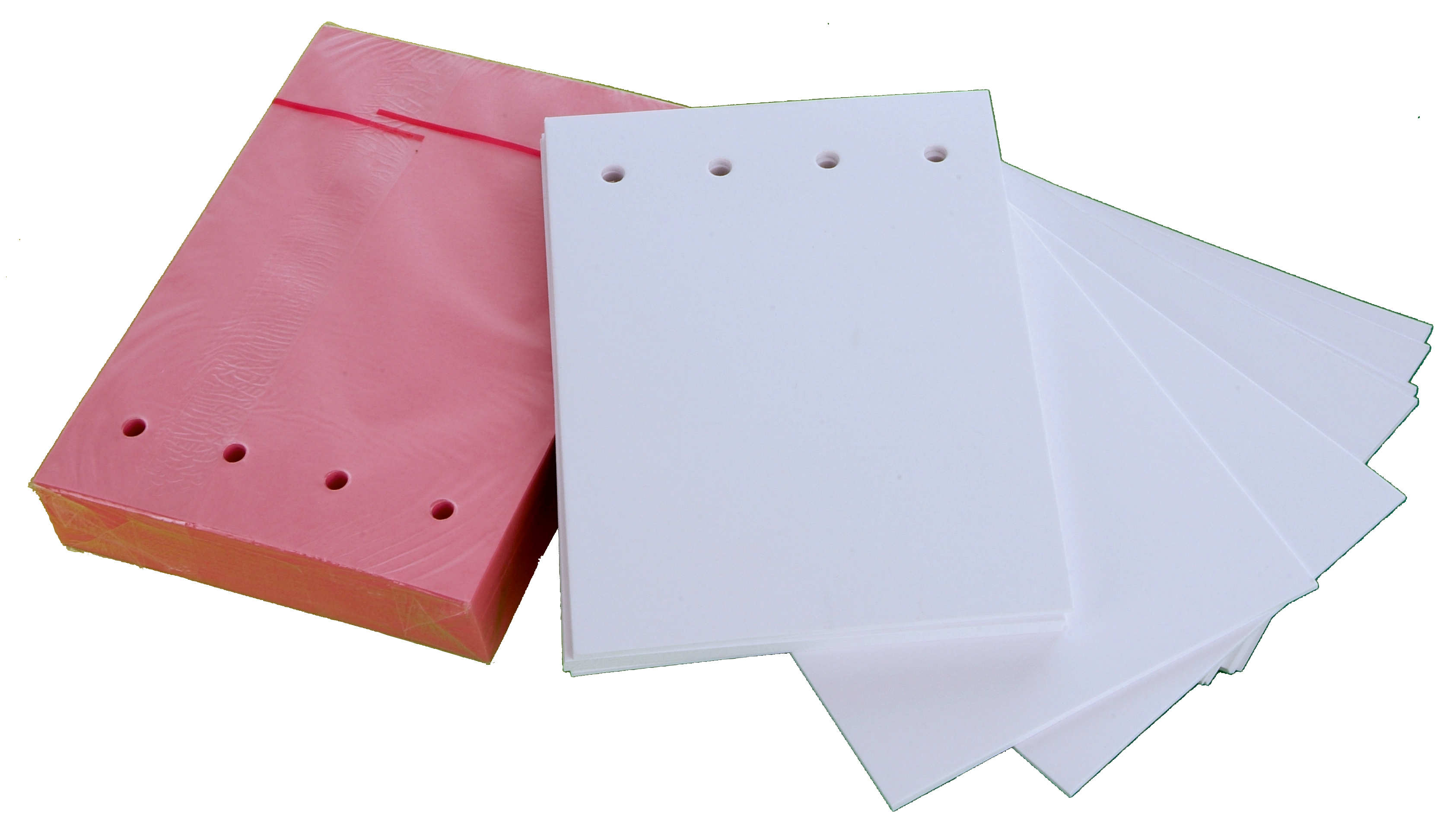 Tomma kort med hål, vita, 100 st