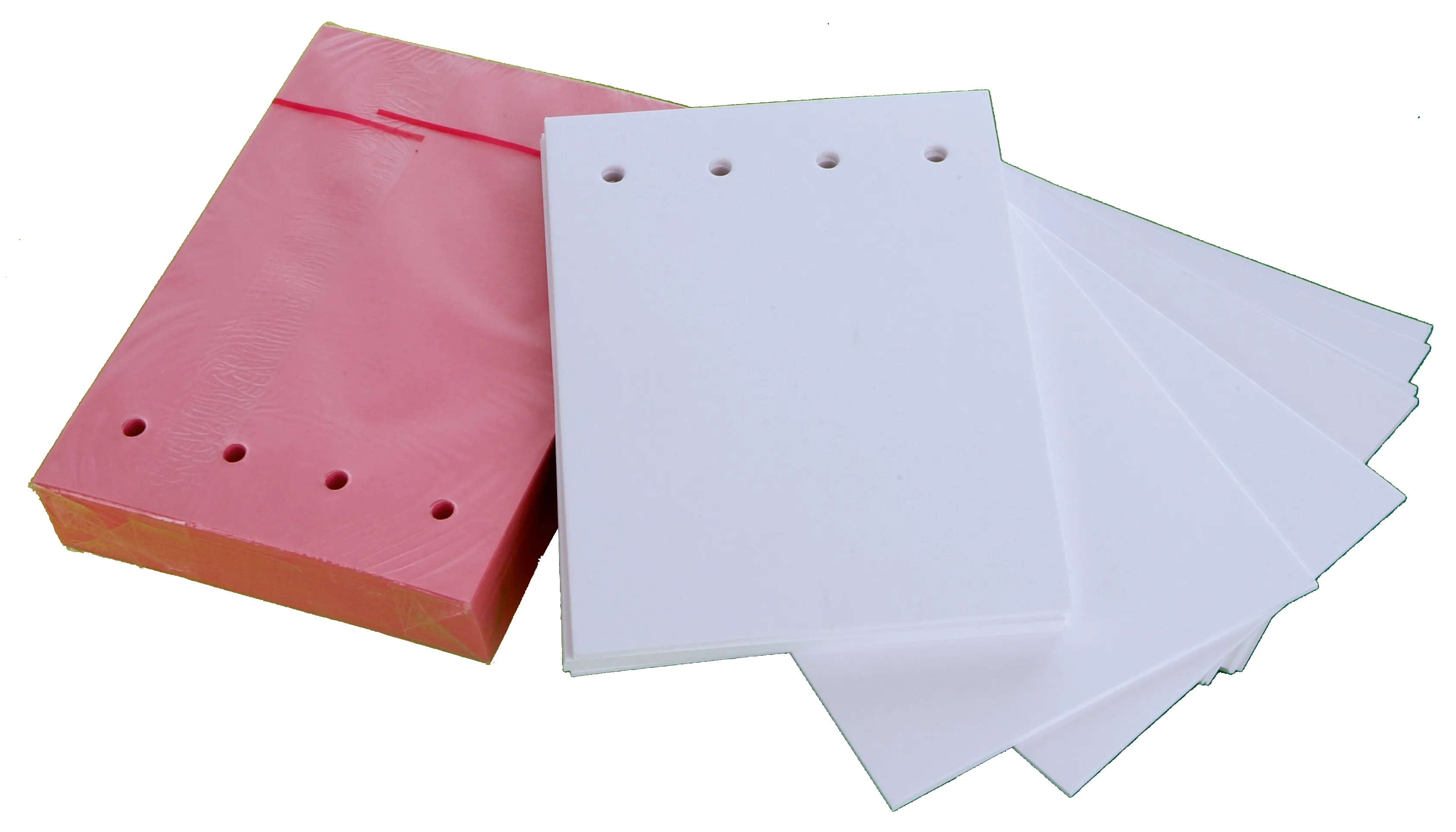 Tomma kort med hål, vita, 100 st