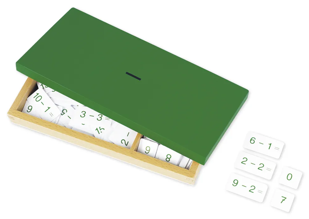 TimeTEX boks med subtraktionsopgaver "Montessori Premium"