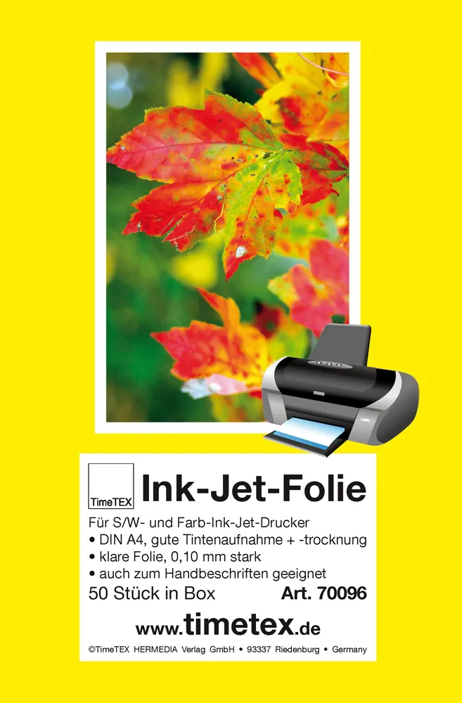 Inkjet folie A4, förpackning 50 st.