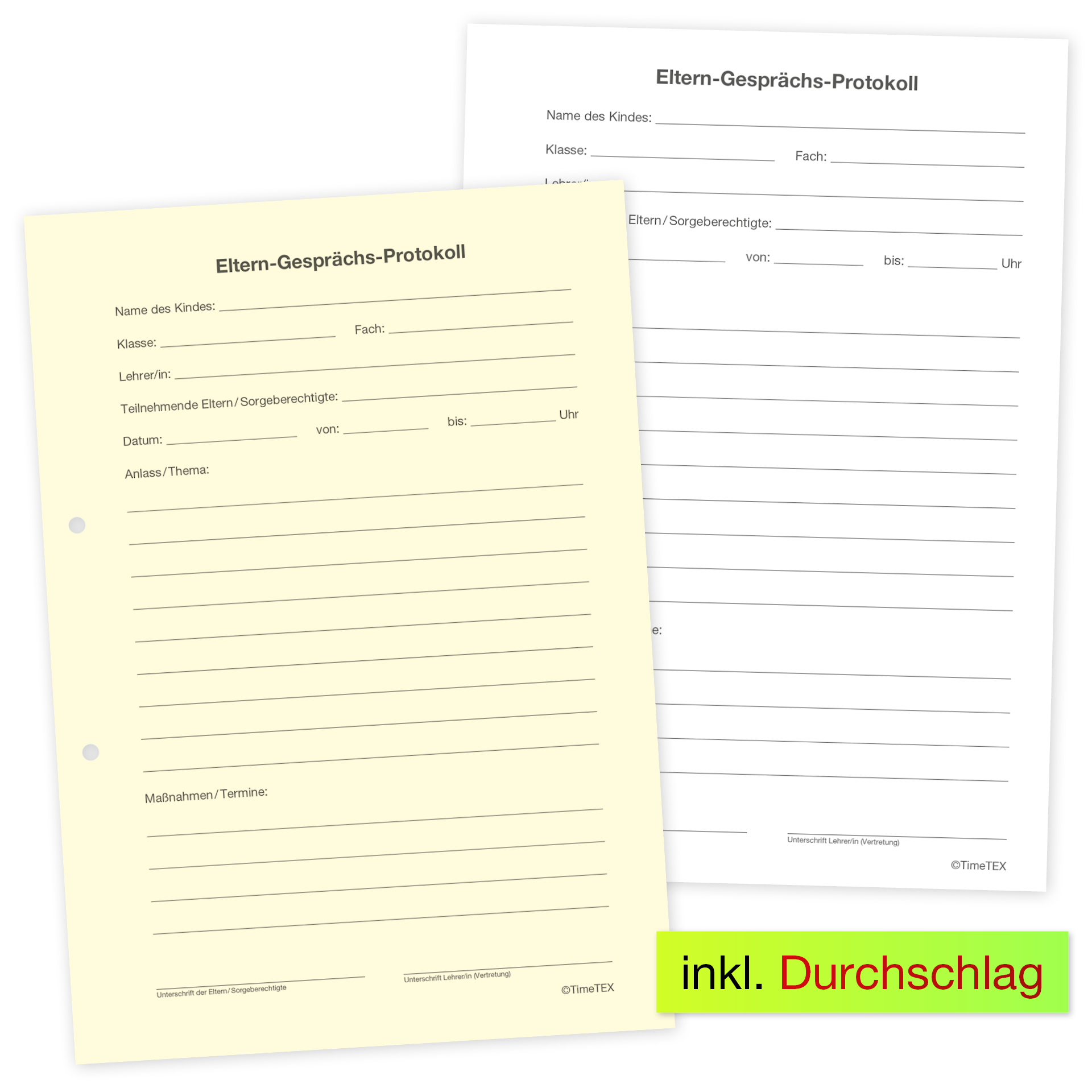 Block Eltern-Gesprächs-Protokoll A5, 50 Blatt mit Durchschlag