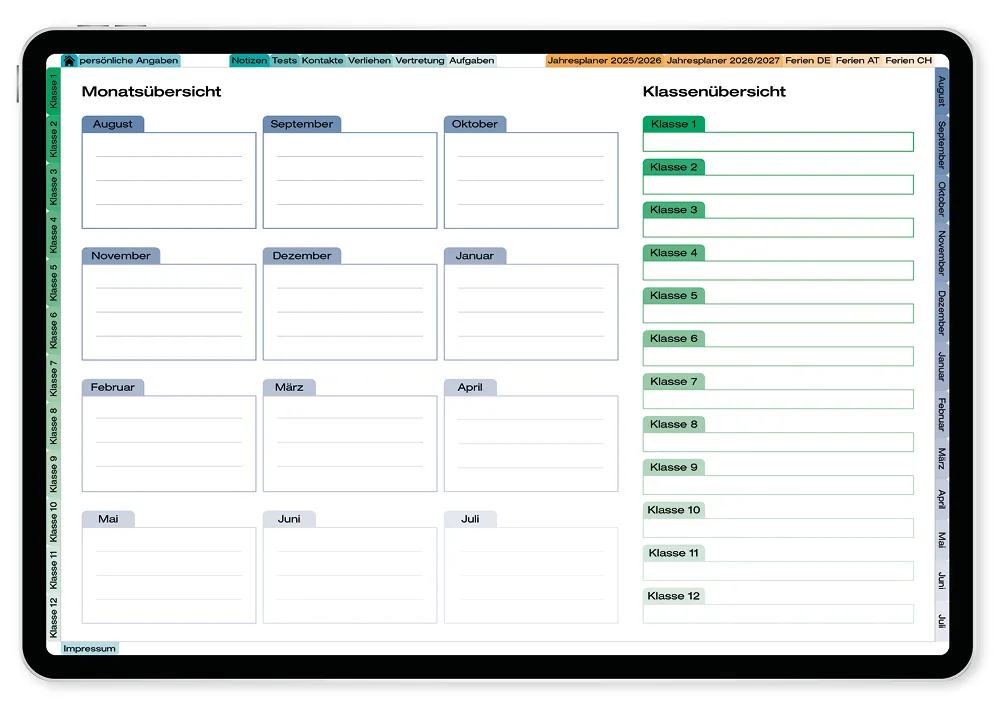 TimeTEX Digitaler Design-Schulplaner DigiPlan 2025/2026, mint