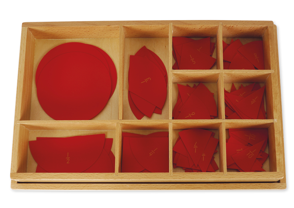 TimeTEX Kasten mit Bruchrechenkreisen aus Kunststoff "Montessori Premium"