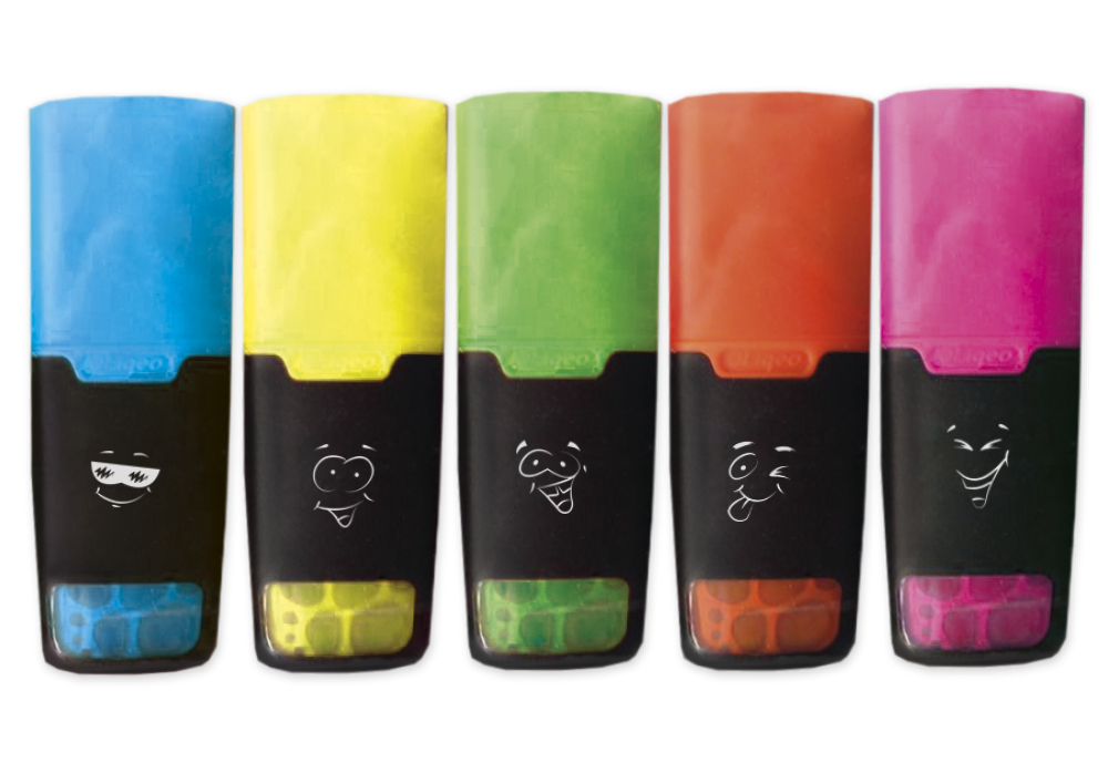 Hagemann Textmarker-Set mit Flüssigtinte, 5-tlg. im Beutel