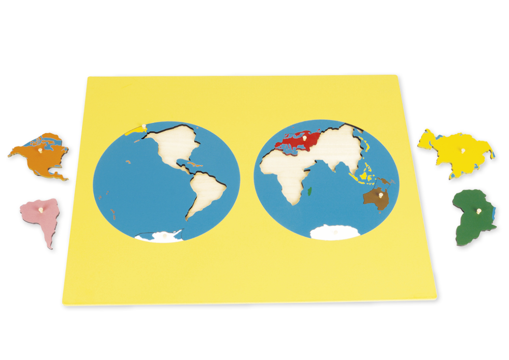TimeTEX Puzzle Map Kontinenter "Montessori Premium"