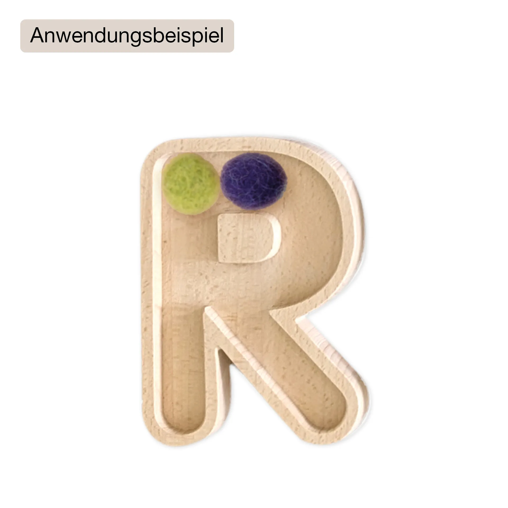 Buchstaben-Schalen A-Z aus Holz, 26-tlg.