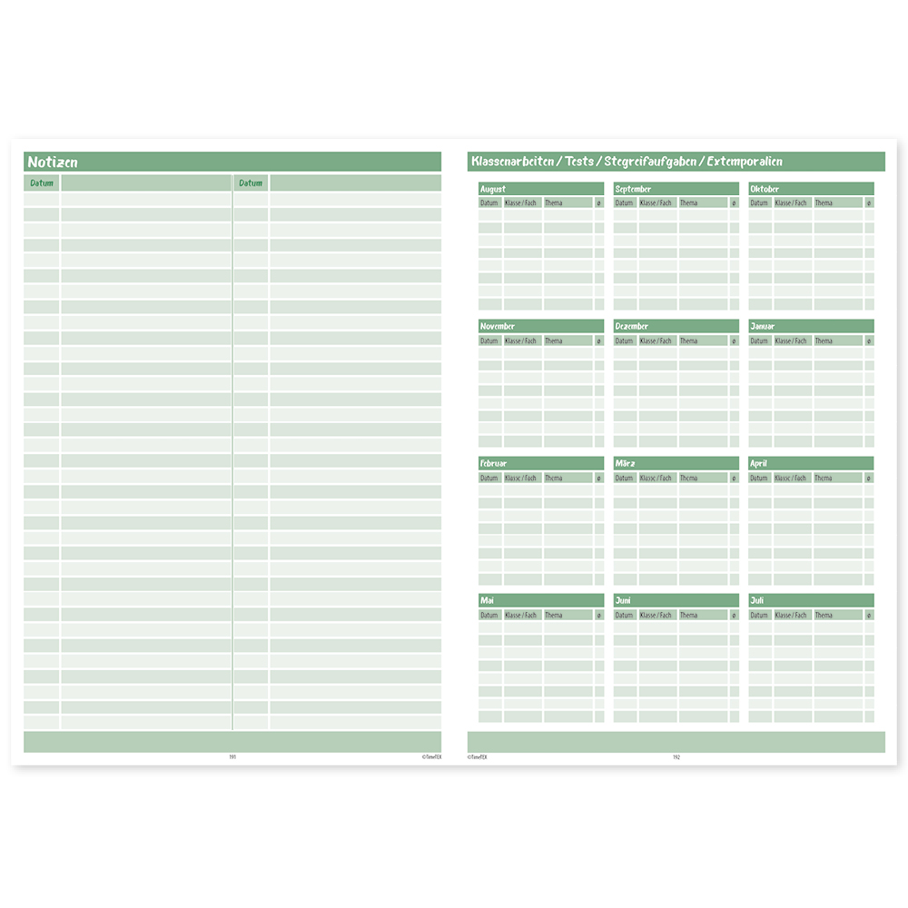 TimeTEX Design-Schulplaner A5-Plus 2025/2026, türkis