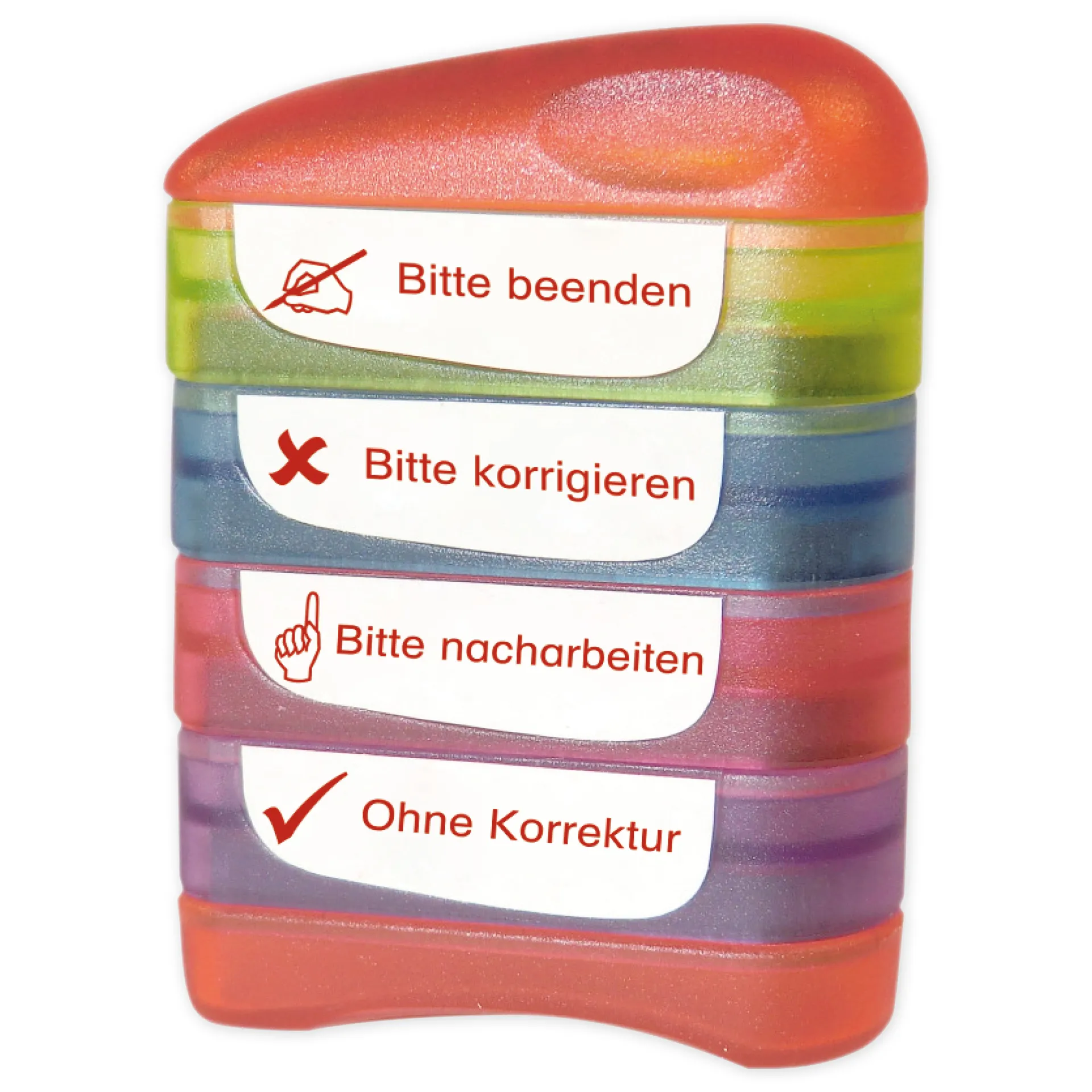 Siebdruck-Stempel "Perpetuum" 4 in 1, "Bitte beenden"