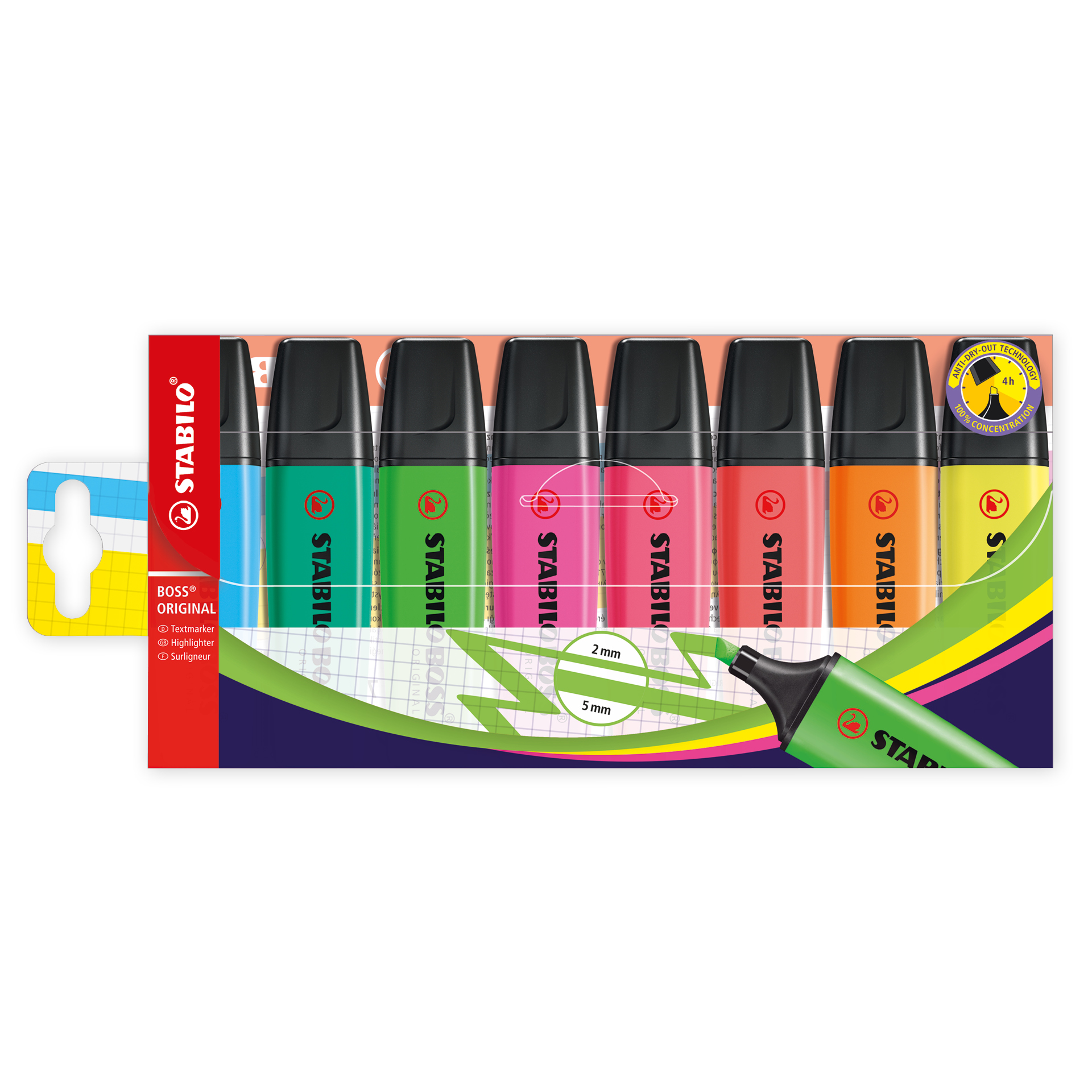 TimeTEX Stabilo Boss Original Textmarker, 8-tlg.