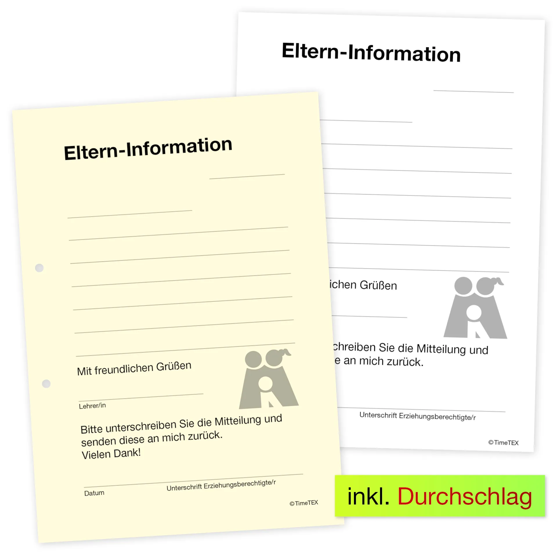 Block Eltern-Informationen A6, 50 Blatt mit Durchschlag