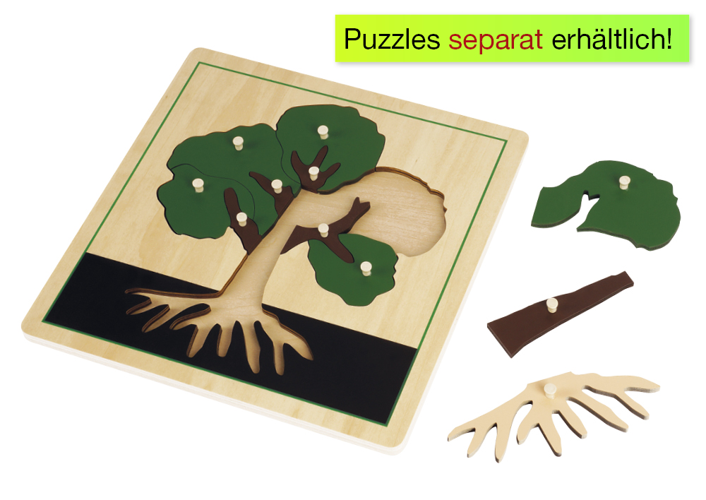 TimeTEX Kasten mit 3 Fächern für die Botanischen Puzzles "Montessori Premium"