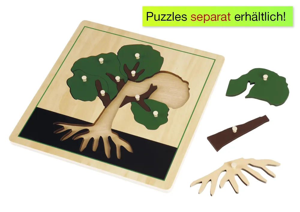 TimeTEX Kasten mit 3 Fächern für die Botanischen Puzzles "Montessori Premium"