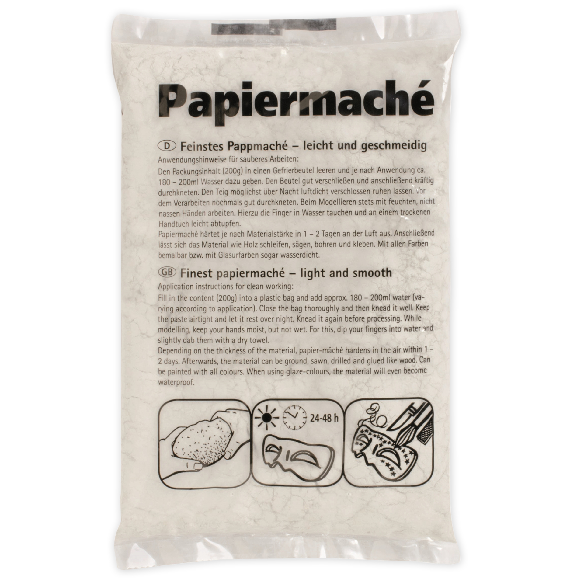 Papiermaché, pulverförmig, 200 g
