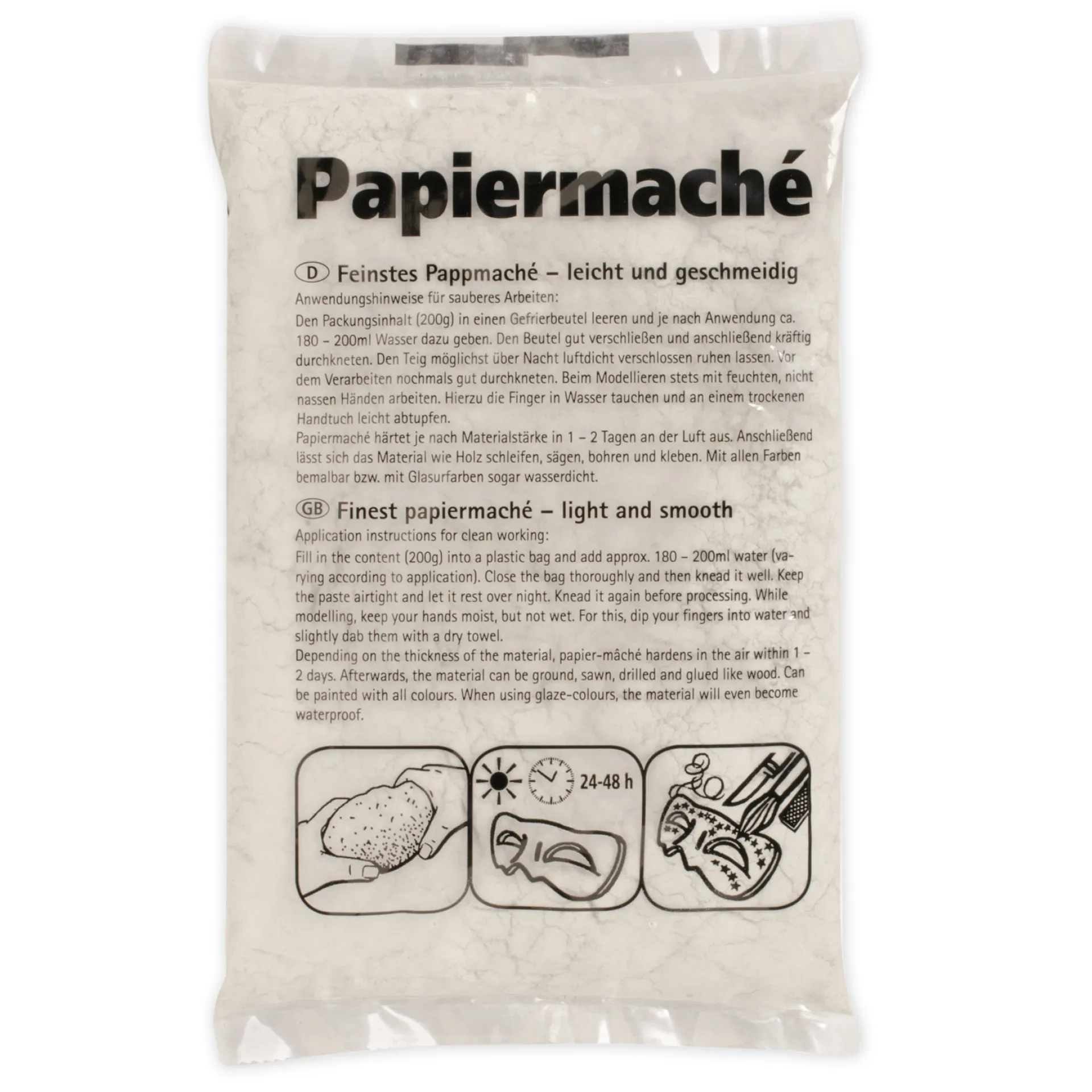 Papiermaché, pulverförmig, 200 g