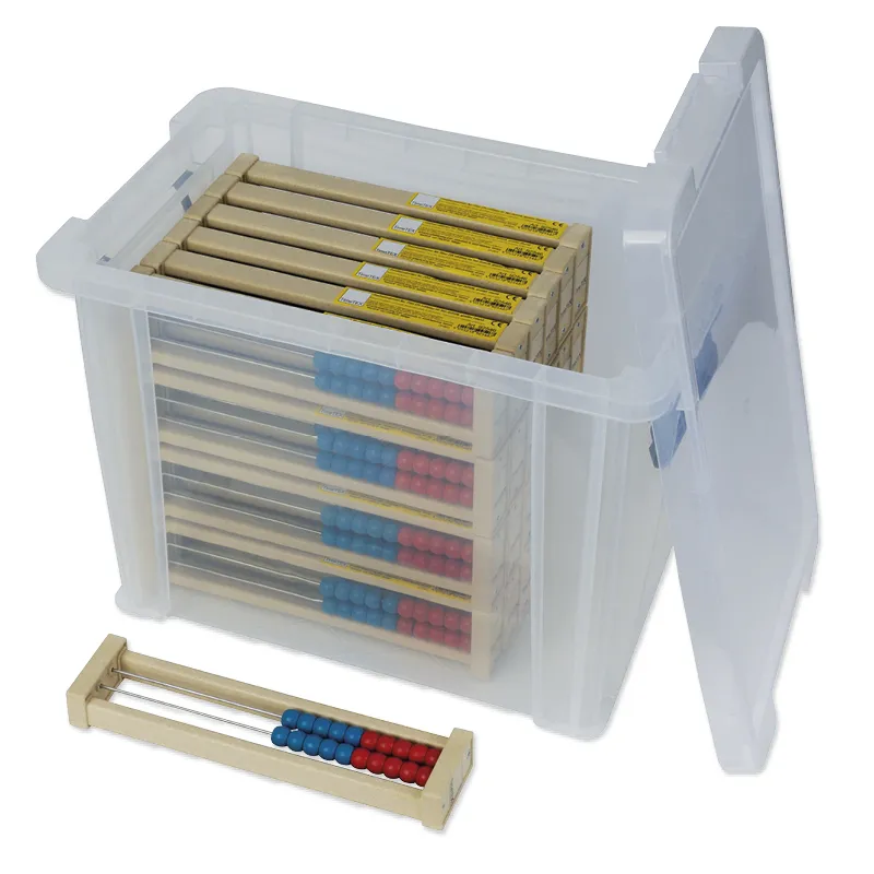 Klassensatz Rechenrahmen für 20-er Zahlenraum rot/blau, gerade Seitenteile, 25-tlg. in Box