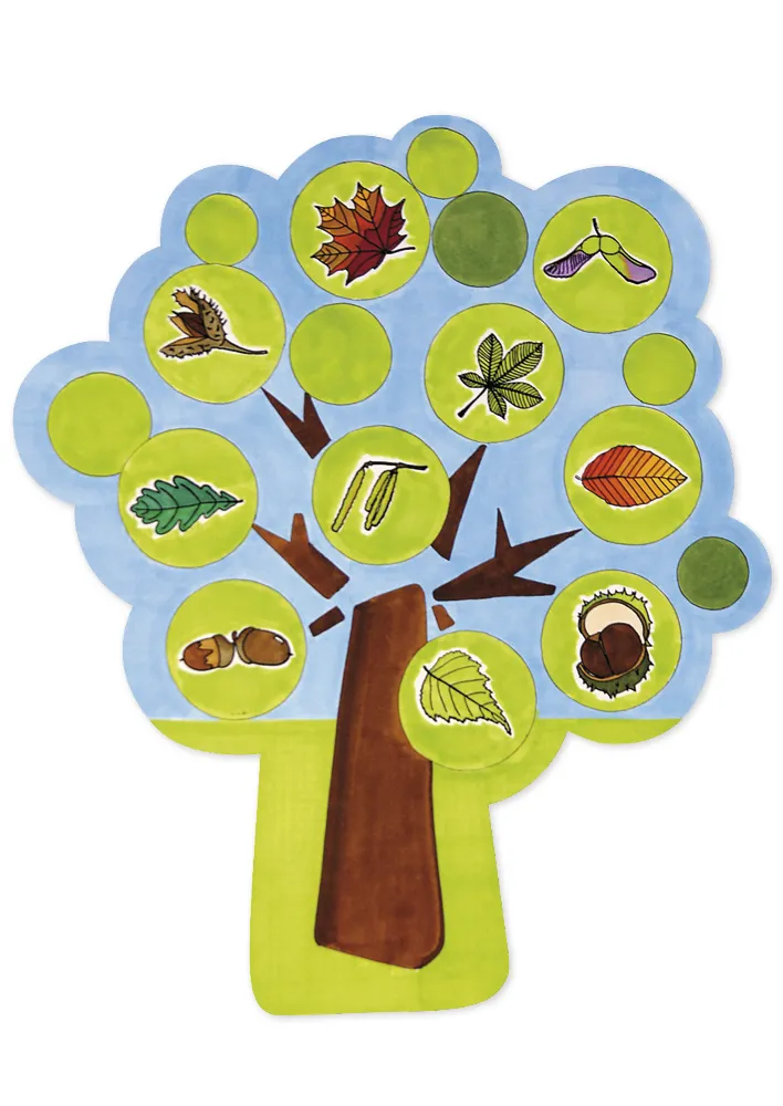 Stempel-Set "Bäume - Blätter und Früchte", 10 Stück