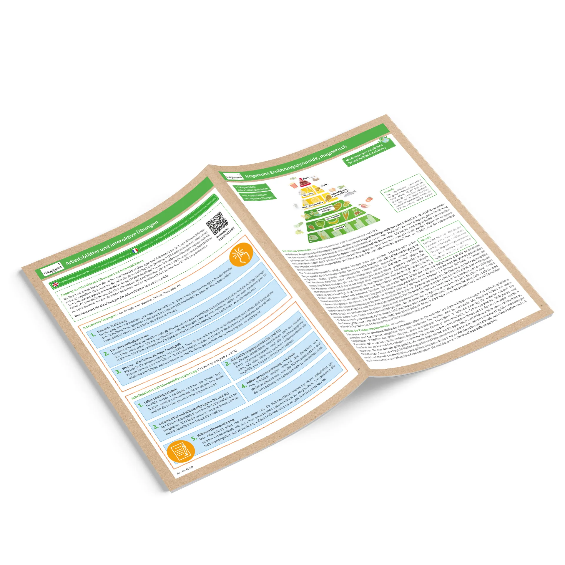 Ernährungspyramide mit Lebensmitteln, magnetisch, 72-tlg.