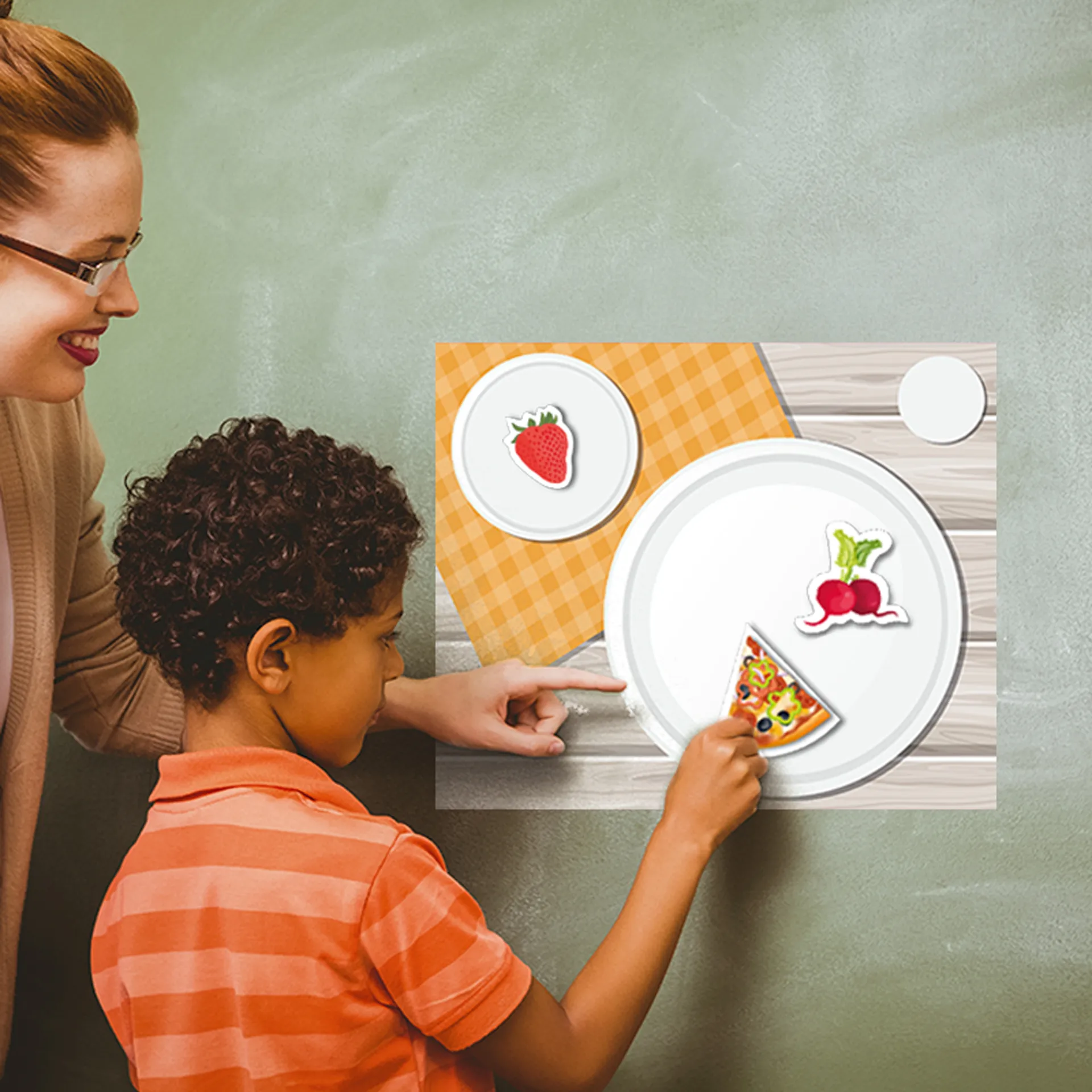 Set Gesunde Mahlzeiten mit Ernährungspyramide, magnetisch, 80-tlg.