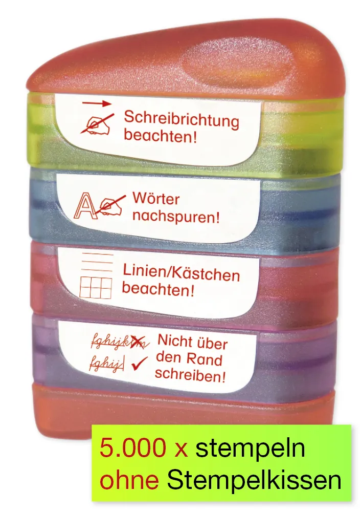 Siebdruck-Stempel "Perpetuum", 4 in 1, "Schreibrichtung beachten"