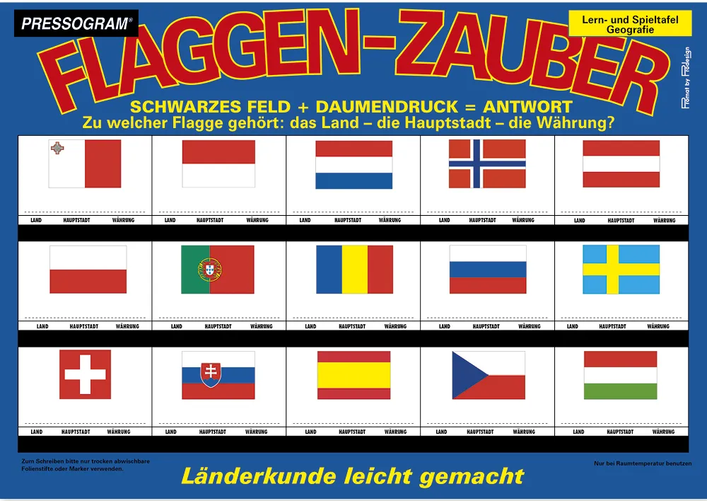 TimeTEX Zaubertafel "Flaggen-Zauber" Europa