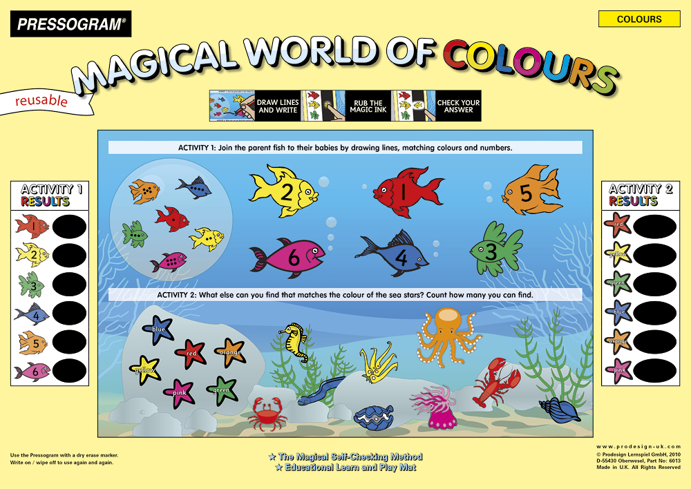 Tablero mágico TimeTEX "Mundo de colores" (inglés)