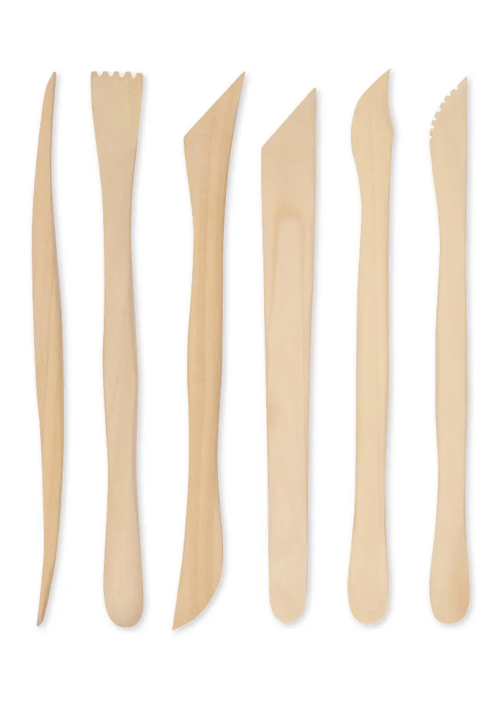 Set Modellierwerkzeug aus Holz, 6-tlg.