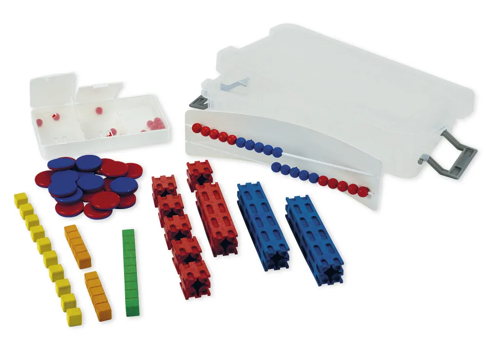 Mathe-Basis-Set Plus Zahlenraum bis 20, 58-tlg, in Box, rot/blau