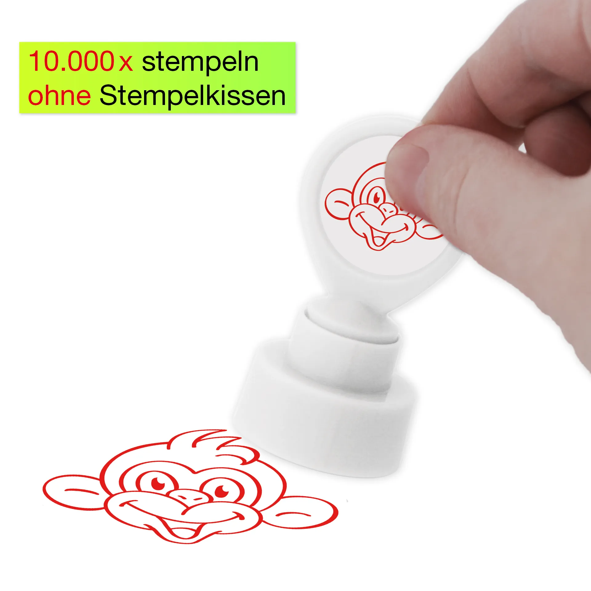 Serigrafitrykt stempel "Perpetuum" rundt "Abe"