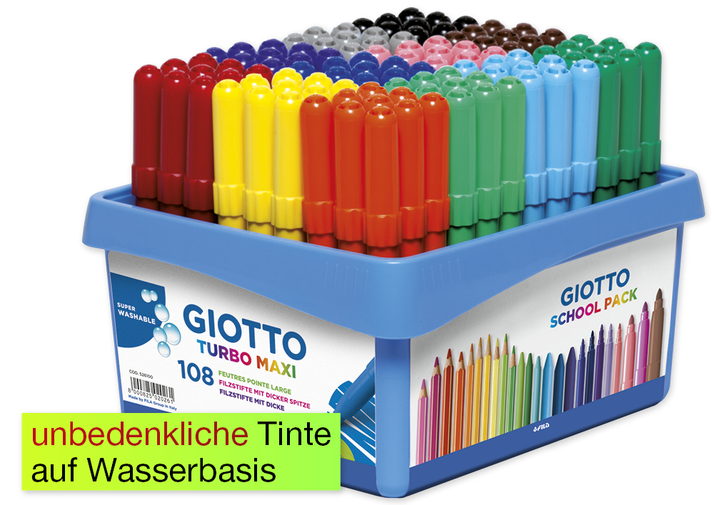 Gruppen-Set GIOTTO Turbo Maxi Fasermaler, Spitze 5 mm, 108-tlg.