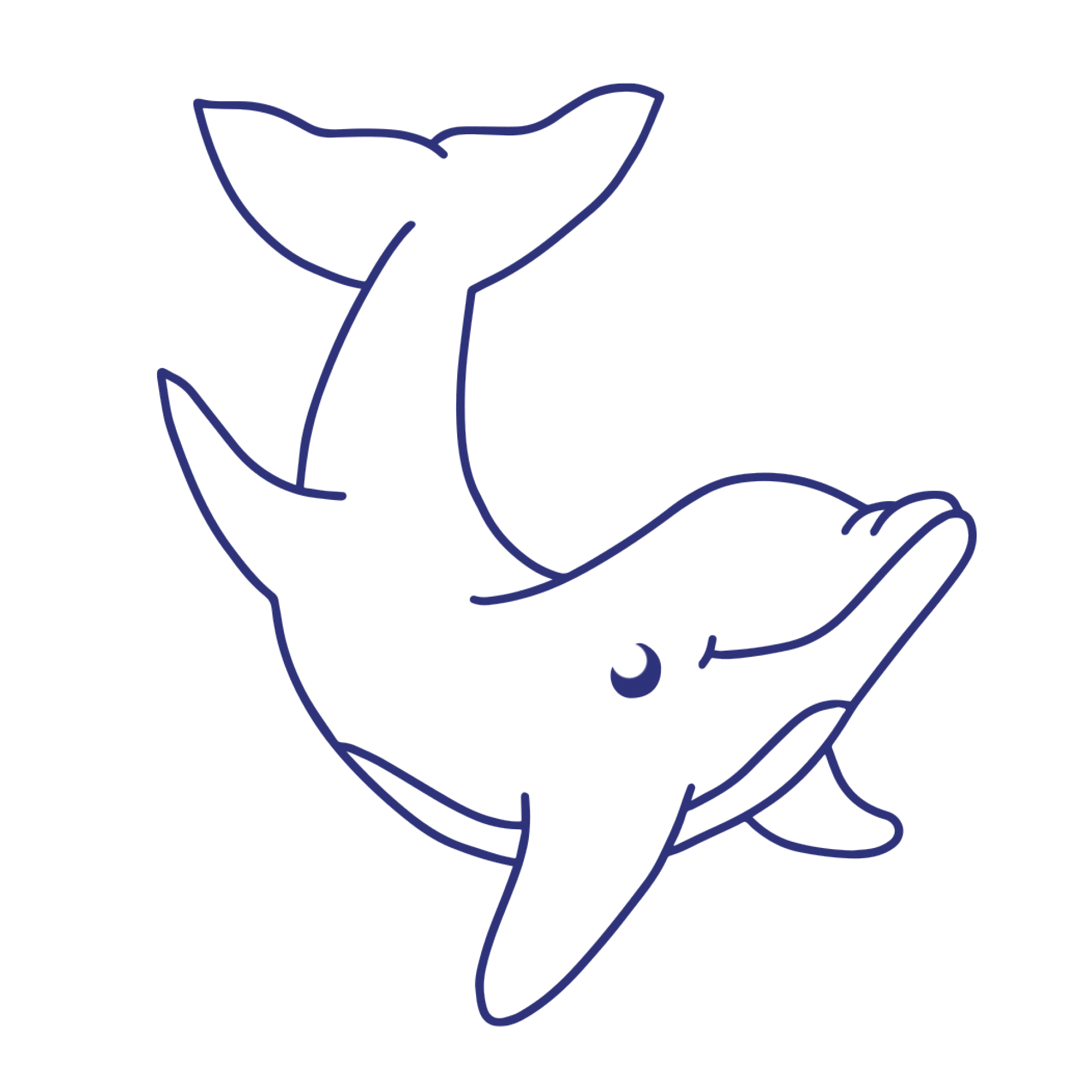 Hagemann Siebdruck-Stempel "Perpetuum" rund "Delfin"