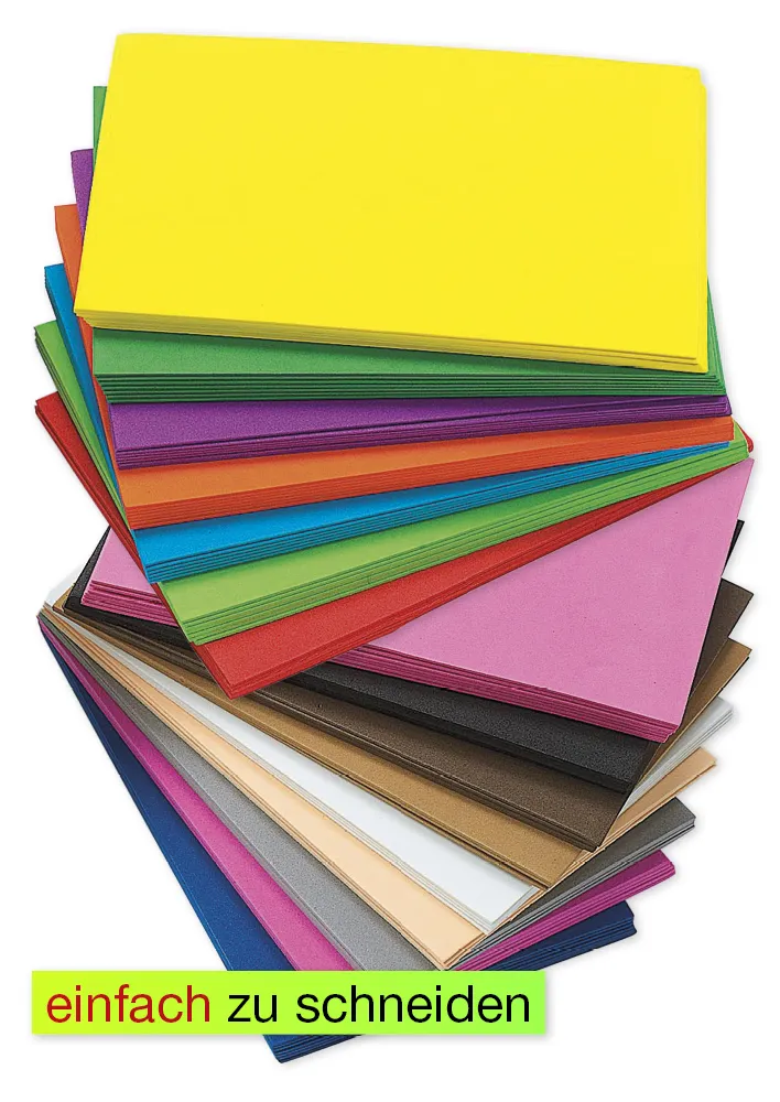 Moosgummi- Mosgummi ark 22,9x15,2 cm, 100 st.