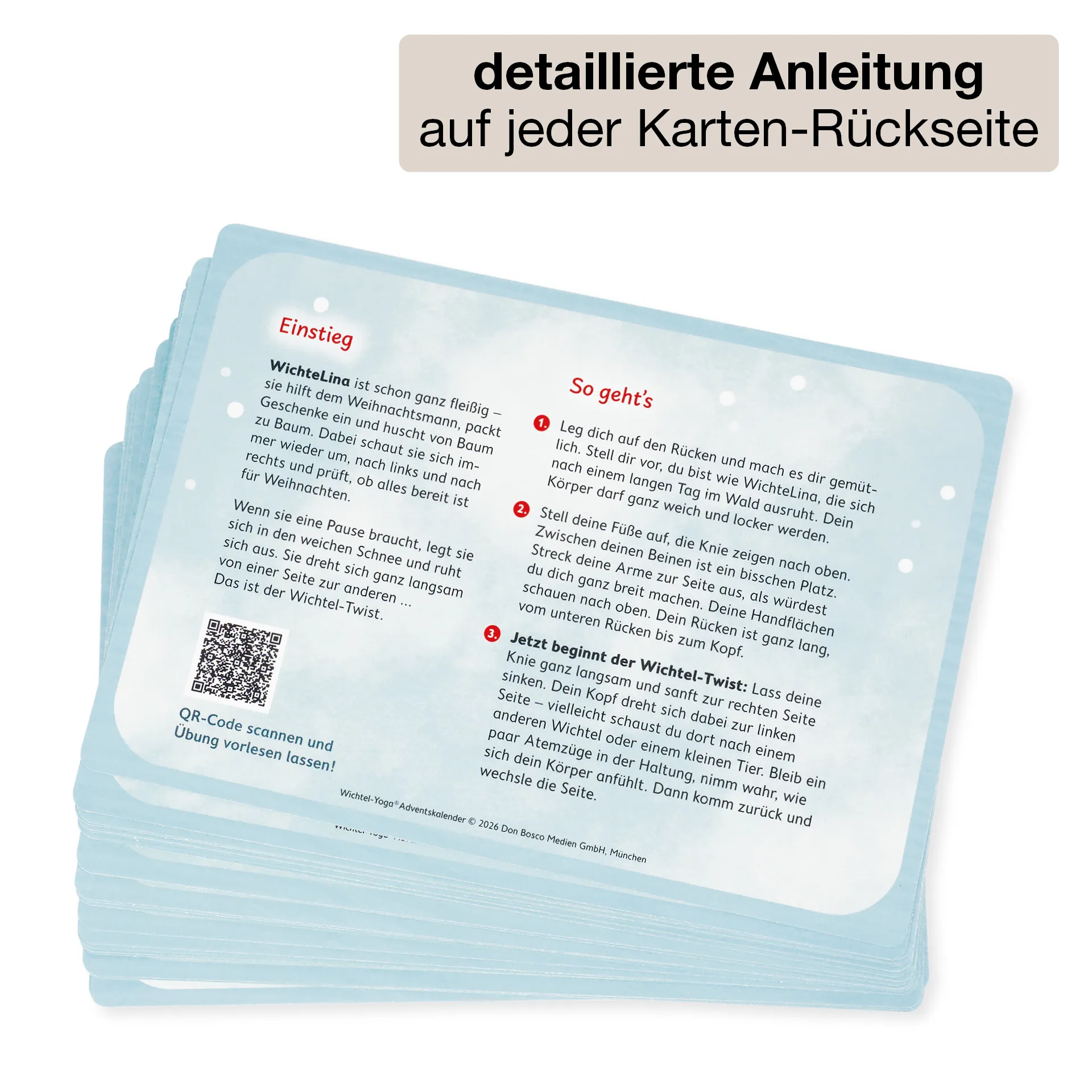 Karten-Set "Wichtel-Yoga Adventskalender", 32 Stück